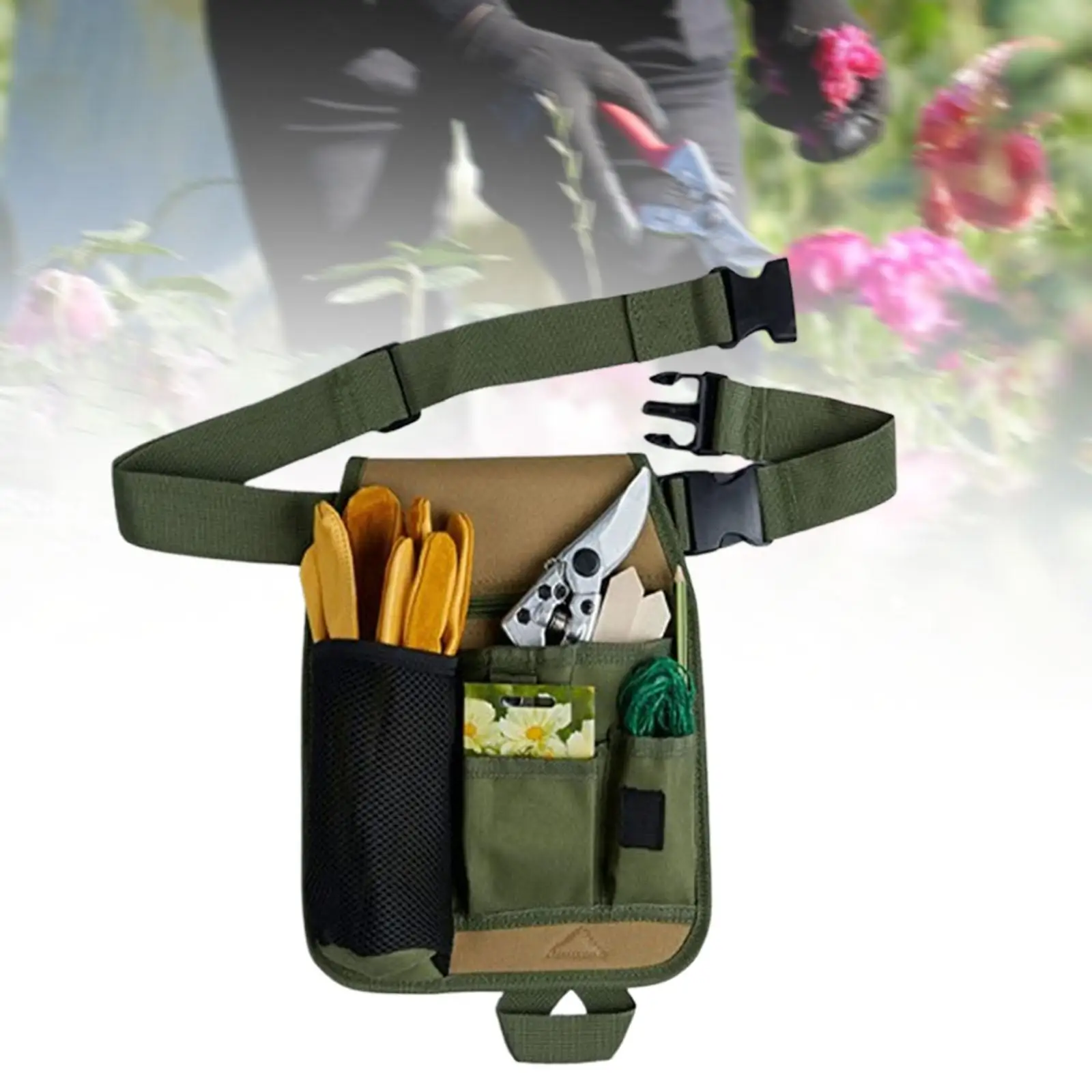 Garden Tool Pouch Waist Bag Practical with Multiple Pockets Handy Organizer for Hand Tools Gardening Gifts