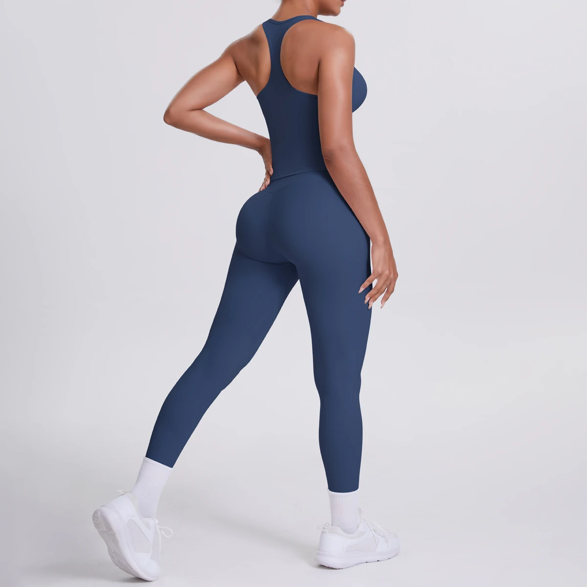 Yoga Top Set Fitness Gym Anzug Training Ärmellose Sport Gym Tops Crossover Zurück Sport Unterwäsche Bauch-steuer Abnehmen – Detail 39