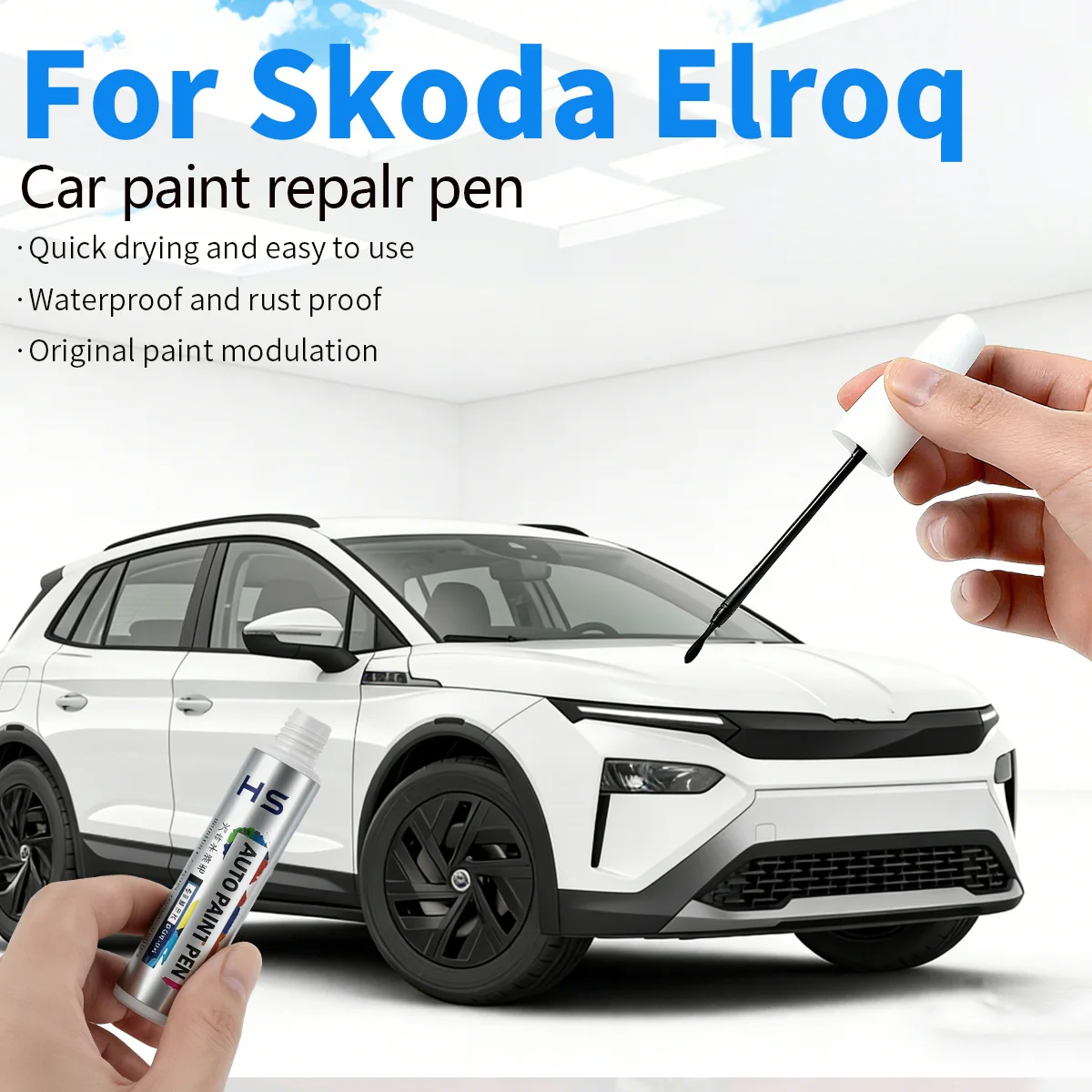 

Ручка-корректор для ремонта автомобильной краски Skoda Elroq 2024-2025: серебристый, черный, серый, белый, зеленый цвета. Средство для удаления царапин. Аксессуары для авто DIY.
