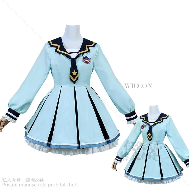 Aikatsu!Nijino Yume Sakuraba Rola Anime Cosplay Kostuum Jk Schooluniform Blauwe Jurk Lolita Vrouw Mooie Kawaii Schattige Matrozenpak