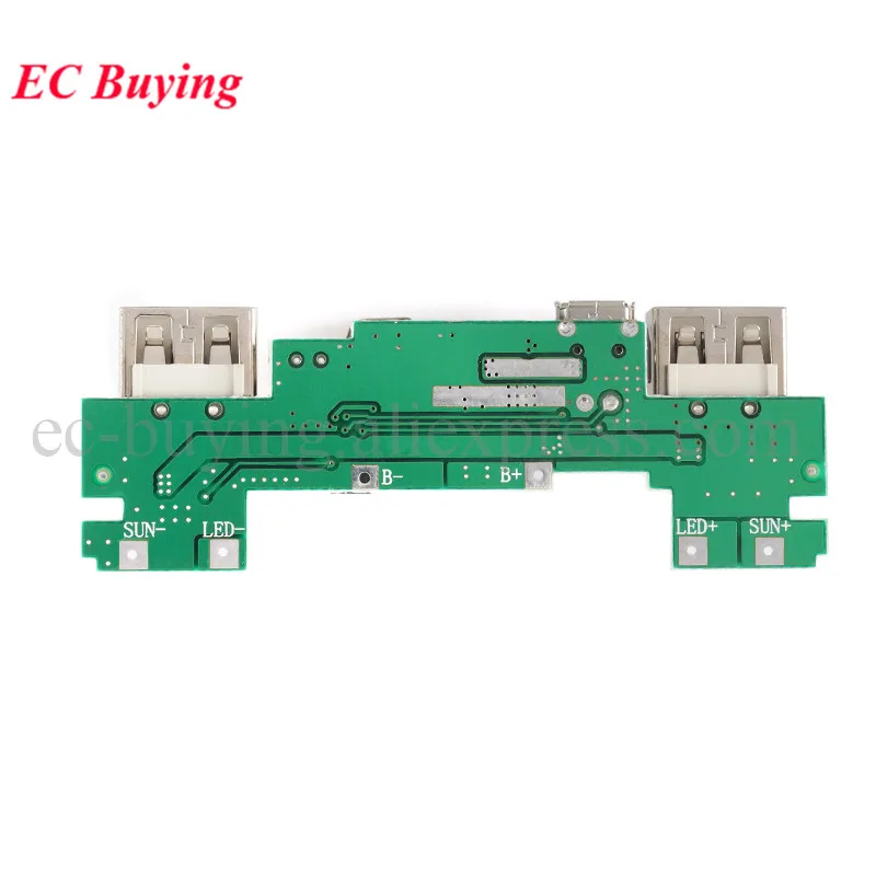 USB 5V 2A Mobile Power Bank Charger Module Lithium Li-ion 18650 Battery Charging Board LED 5V200mA Monocrystalline Solar Panel