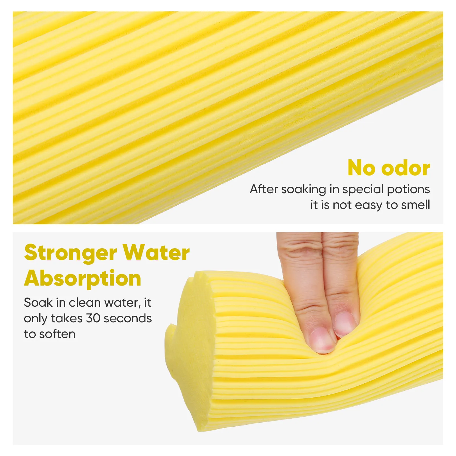 2Pcs Roller Mop Head Replacement Pva Sponge Cotton Absorbent Cleaning Head 27Cm Effective Safe for Wood Tile Floor Car Use