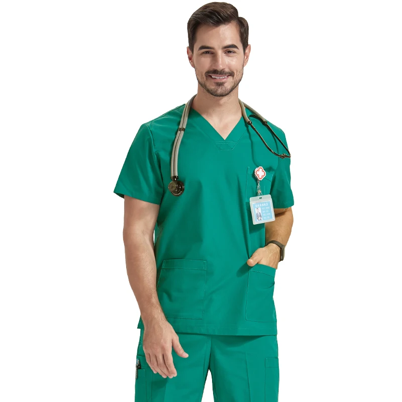 Uniforme de enfermera médica ultraligero, ropa de trabajo para médico de Hospital, tela de popelina, traje quirúrgico veterinario, 8020