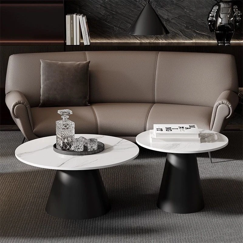 Living room household small apartment small coffee table side corner Italian light luxury modern rock