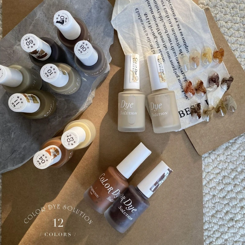 12 couleurs Morandi aquarelle encre pour ongles 15ml effet fleuri ongles Art Design naturel Air sec Gel vernis pour manucure Gel pour ongles