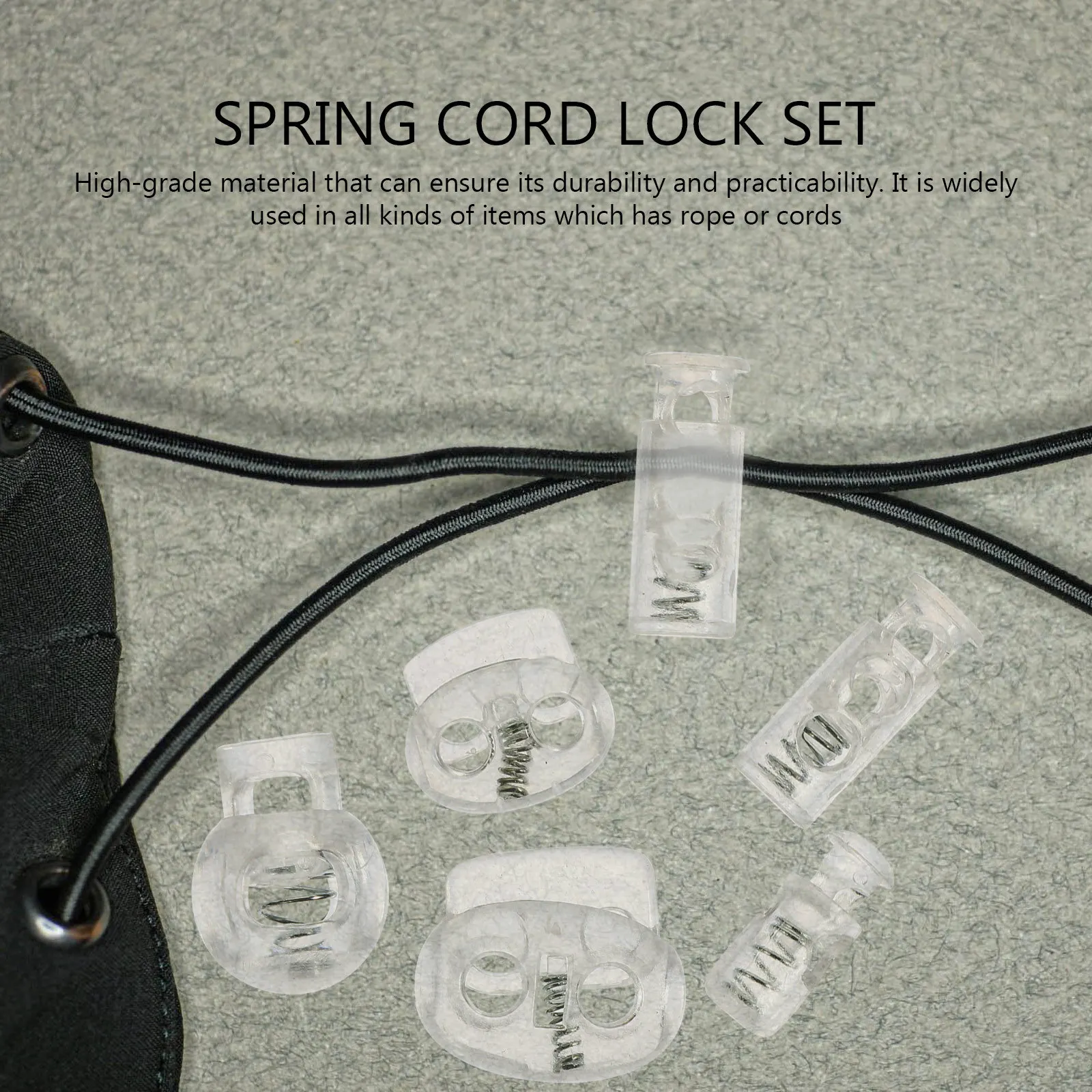 

100Pcs Spring Cord Locks Plastic Buckle Fasteners for Drawstrings Adjustable Stopper Buttons Suitable for Clothes Shoes Mask