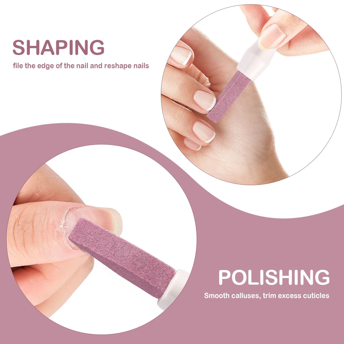 2 pçs vara de polimento de unhas premium manicure esfrega ferramenta de polimento removedor de pele morta arquivo de unhas ferramenta de cuidados apontador
