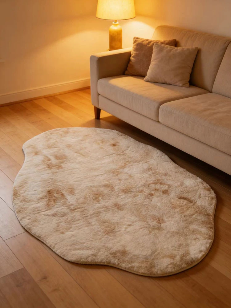 Alfombra Moderna de Pelo Sintético con Forma de Nube, Ultra Suave, Cómoda como una Nube, Gruesa, Ecológica, Fácil de Cuidar, para Sala de Estar, Dormitorio, Cuarto de Niños, Decoración
