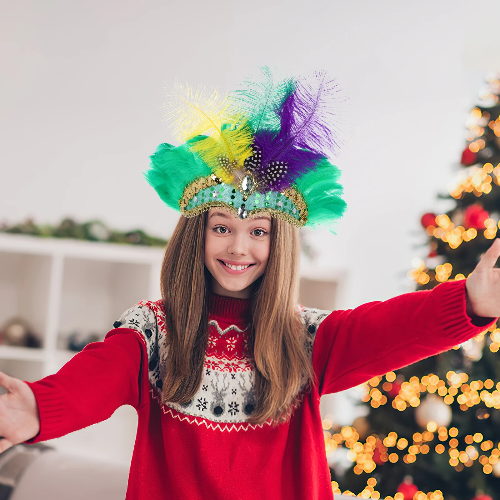 

Headband For Women 1920S Flapper Cosplay Carnival Party Hair Band Tassels Boho Rhinestone Halloween Bridal Mardi Gras