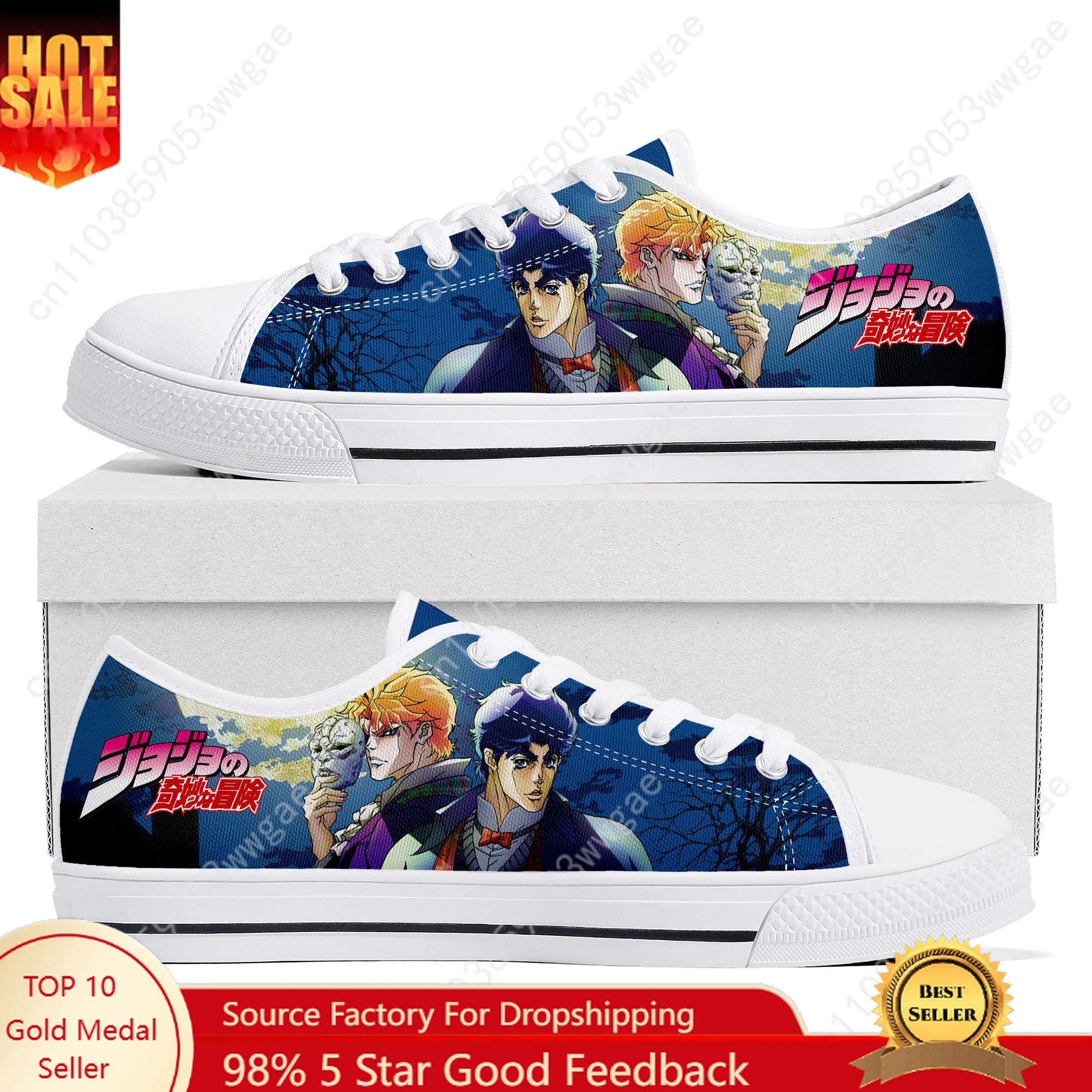 

Jojo Low Top Sneakers Mens Womens Teenager Canvas Sneaker High Quality Confortable Casual Couple Shoes Cartoon Tailor-made Shoes