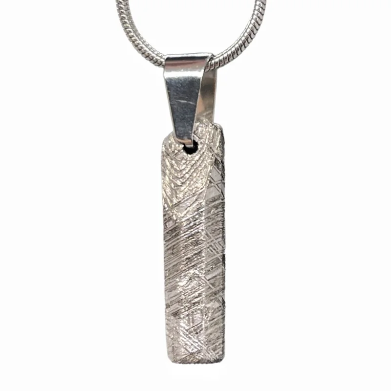 Gibeon Meteorite Pendant Natural Iron Meteorite Hand Polished Rectangle Bar Pendant Jewelry For Collection Gift LK627