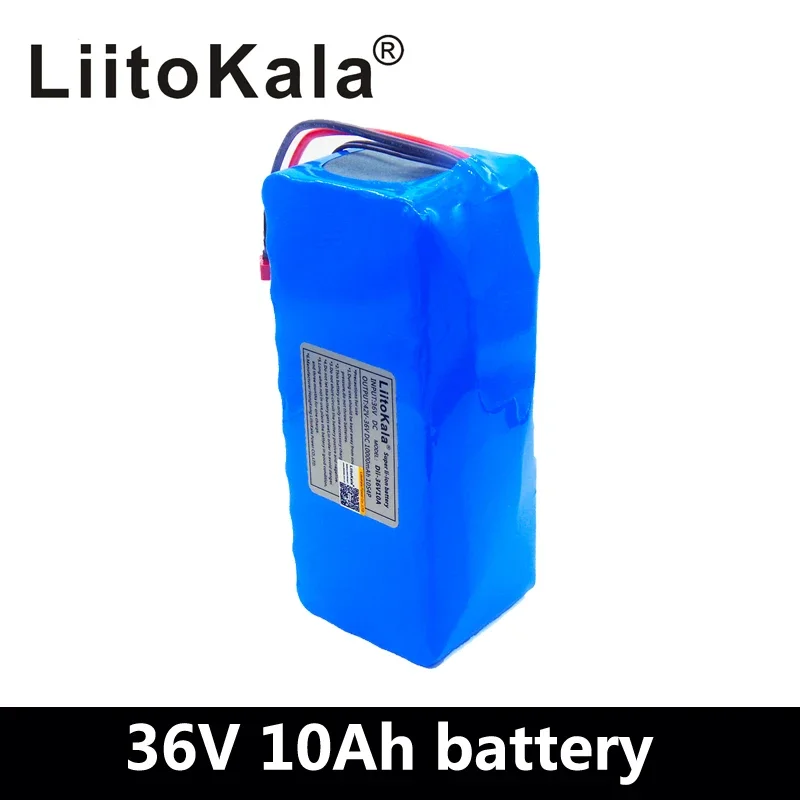 Liitokala-リチウム電池パック,BMS, 36V, 10Ah, 500W,高出力および容量,42V, 18650,電動自転車,スクーター用
