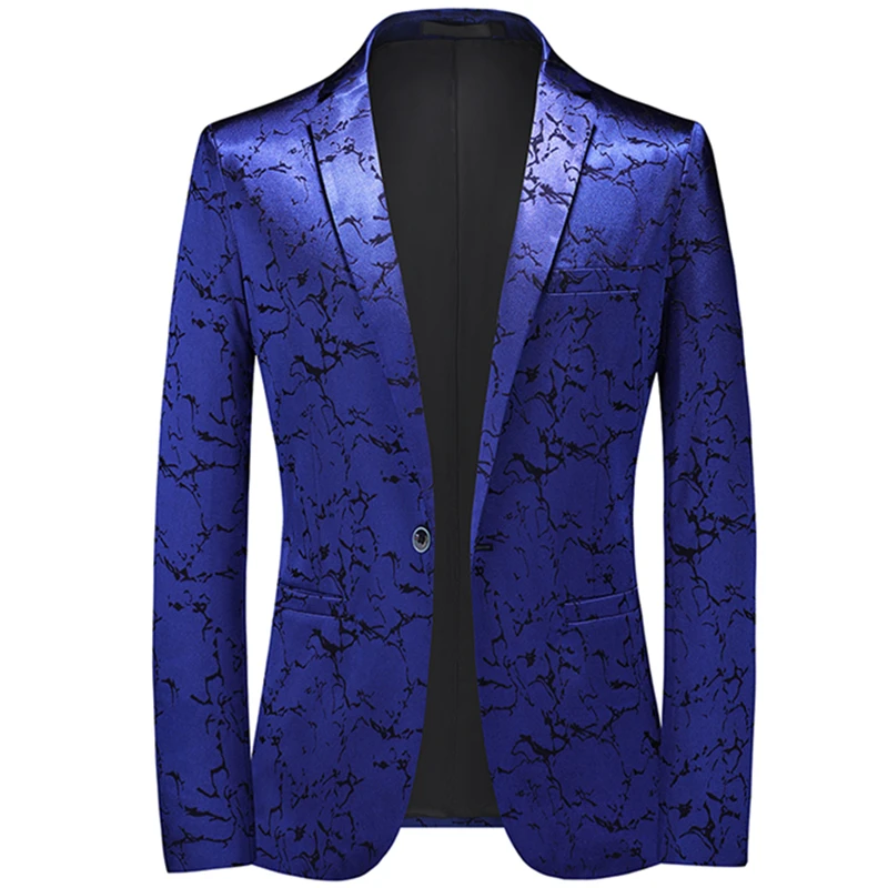 2023 Fashion New Men's Casual Boutique Business Personalized Printing Slim Fit Suit Coat Blazers Jacket Dress Big Size 6XL