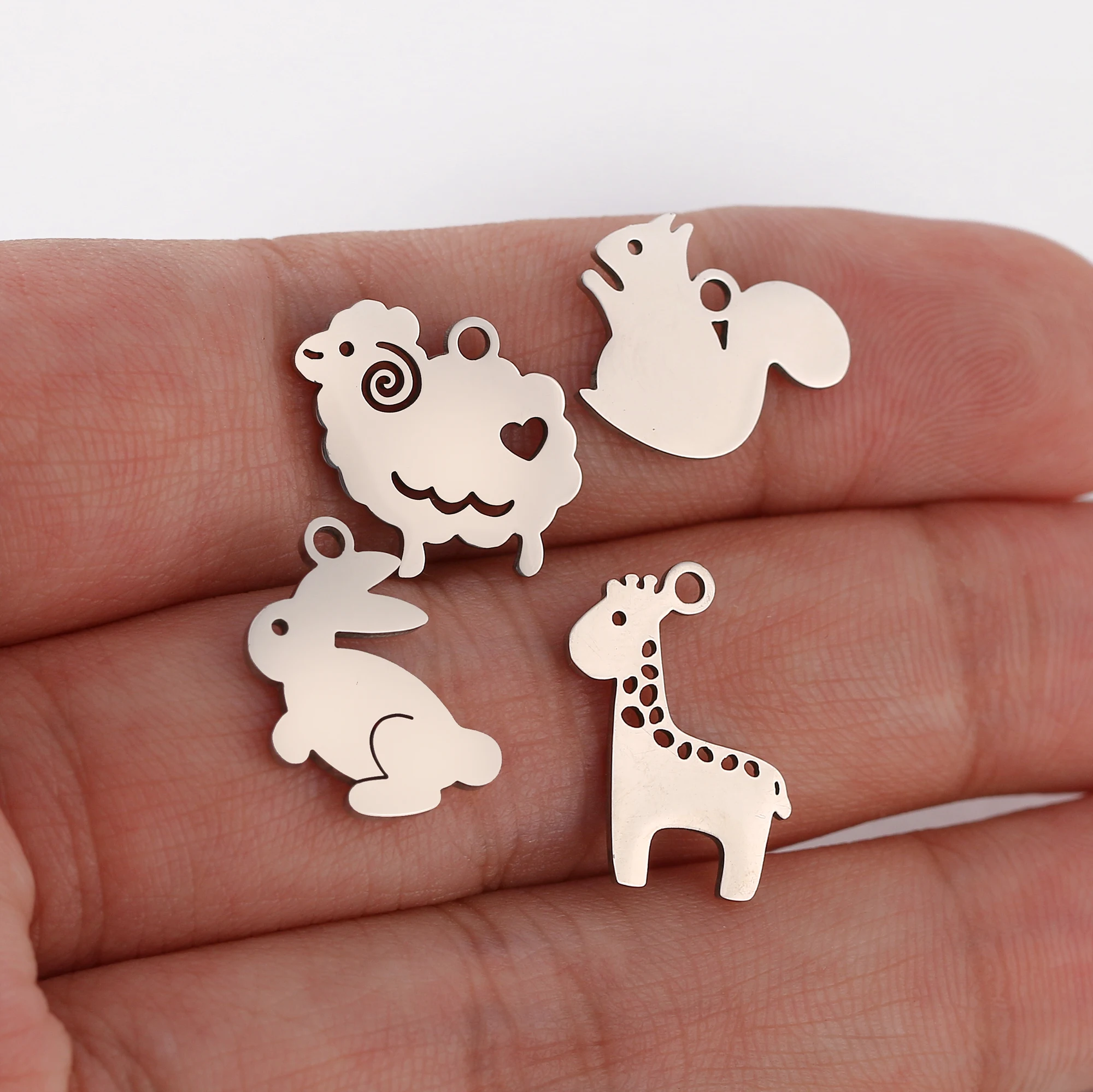 5 teil/los Nette Panda/Eichhörnchen/Fuchs/Affe/Giraffe/Eule Charms Tier Anhänger DIY Handgemachte Halskette Armband ohrringe Schmuck Machen – Detail 3