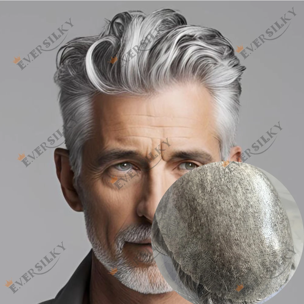 

Невидимый мужской парик из 100% натуральных человеческих волос, цвет серый 1b80 (темно-коричневый), прочный, тонкий полиуретановый (ПУ) материал 0,1 мм, естественная линия роста волос, накладка для мужчин