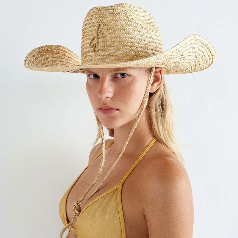 Fashion Designer Brand Handmade Ladies Crochet Natural Nature Straw Bucket Hat Spring Summer Beach Fisherman Panama Fadora Caps