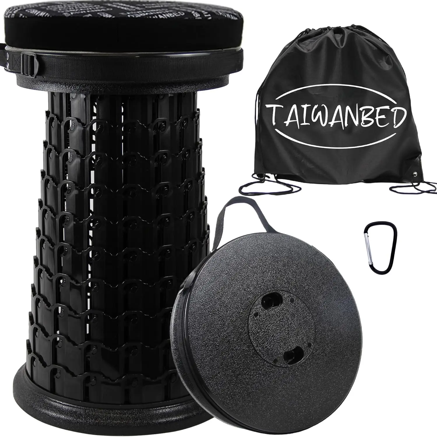 

Heavy Duty Collapsible Stool with Thick Cushion & Carry Bag, 1000LBS Capacity, 20.1" Tall, 13" Wide, Foldable Telescoping Stool for Adults, Camping, Fishing, BBQ