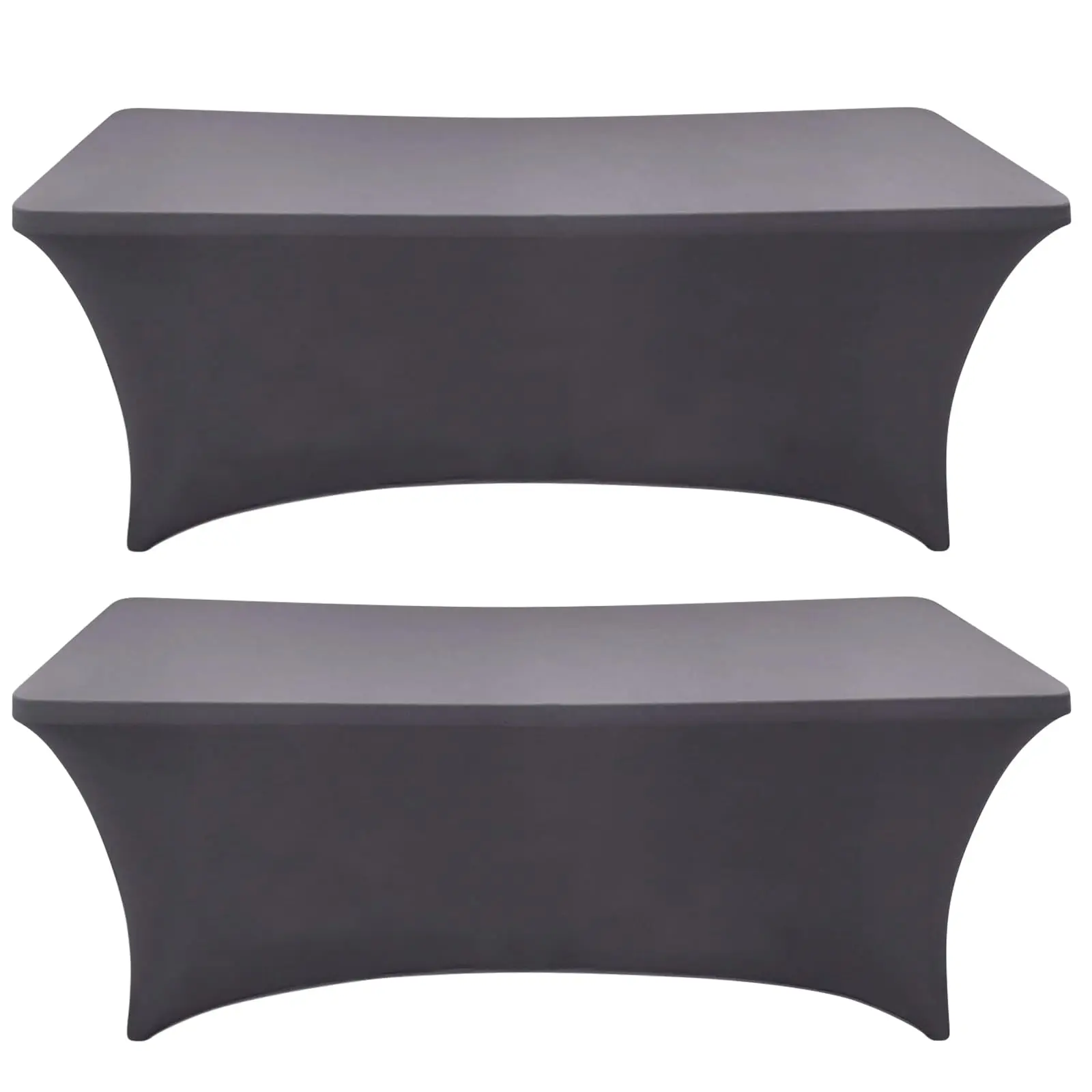 Dunkelgraue Spandex-Tischdecke, Stretch, für Hochzeit, Hotel, Party, Tischdecke für 4 Fuß, 5 Fuß, 6 Fuß, 8 Fuß Klapptisch, Cocktail-Tischdecke