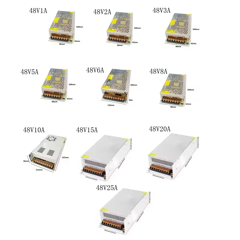 تحويل التيار الكهربائي محول الضوء AC110V 220 فولت إلى تيار مستمر 5 فولت 12 فولت 24 فولت 48 فولت مصدر إمداد الطاقة محول لشريط Led CCTV SMPS