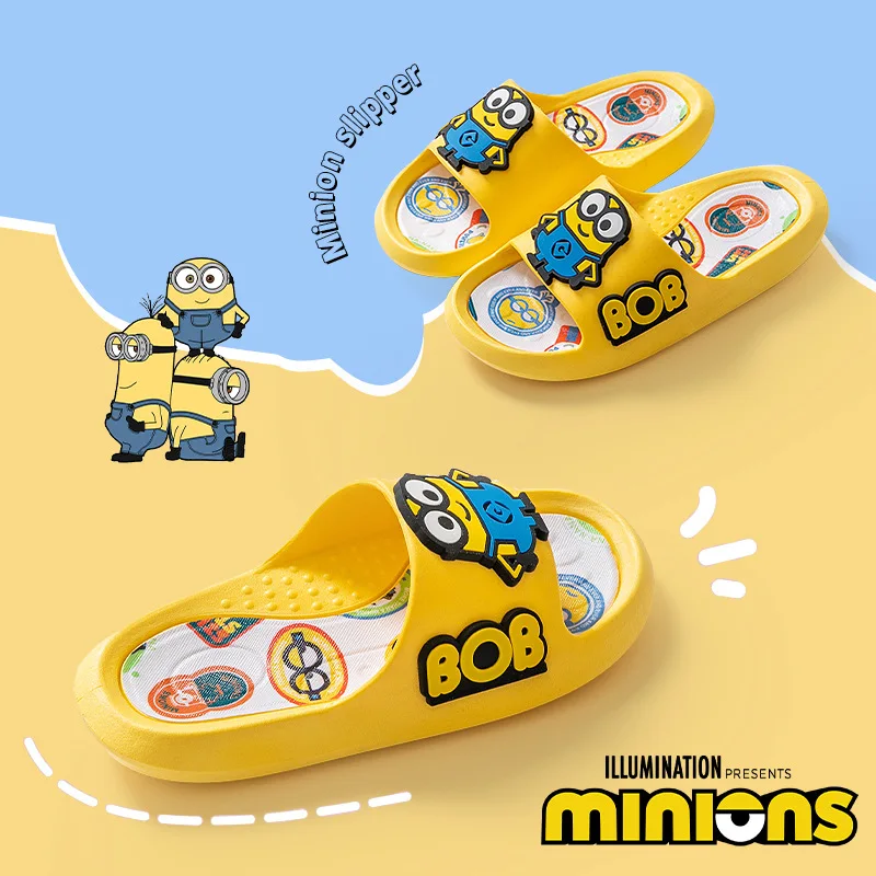 Minions Children\'S Spring And Summer Slippers For Home Bathroom Bathing Non-Slip Soft-Soled Slippers For Outer Wear Slip-Ons