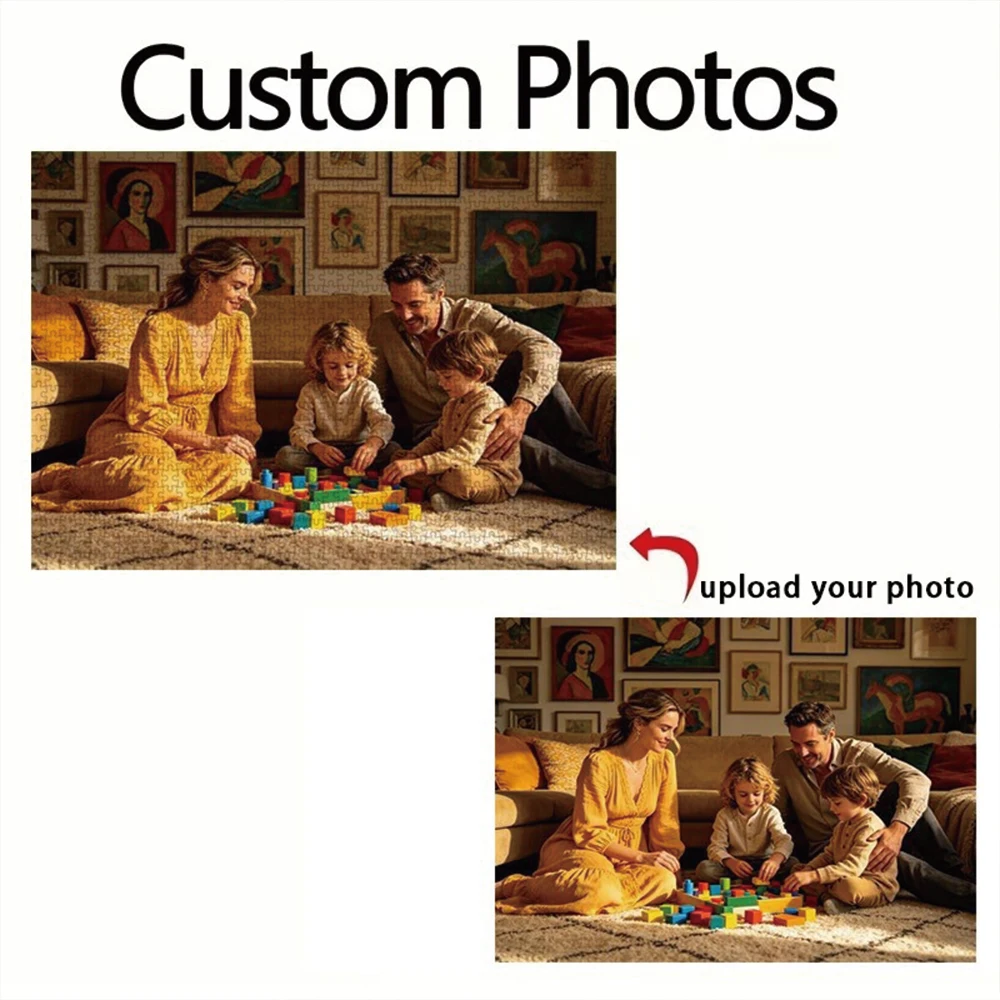 35/300/500/1083pcs Personalized Custom Photo Puzzle Family Photo From Your Photo Custom Puzzle For Adults Photo Jigsaw