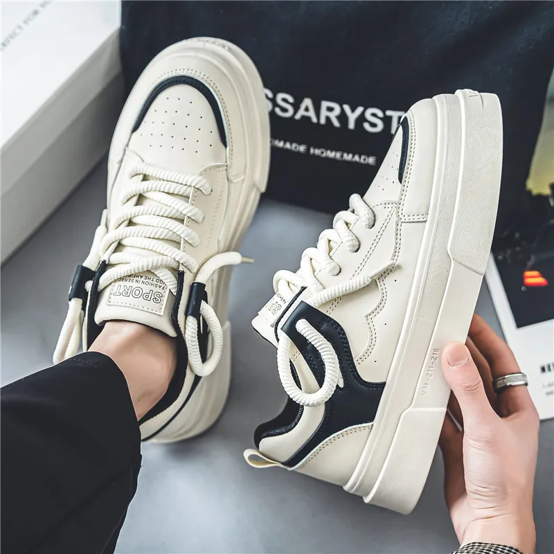 

New Men's Casual Sneakers Thick-Sole Skate Shoes Harajuku Style Large Sizes Low-Top Men's Skate Shoes Men's Skate Shoes Fashion