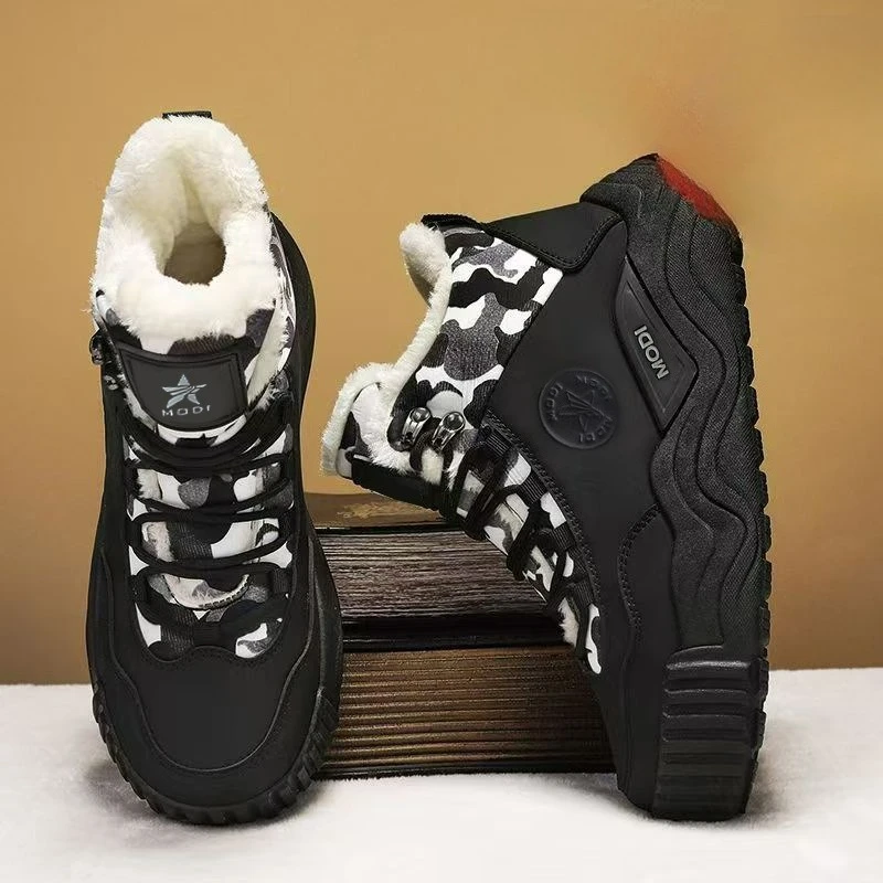Mens Boots Winter Fleece Lined Waterproof Outdoor Thermal Shoes -40°C Low Temperature Snow Boot
