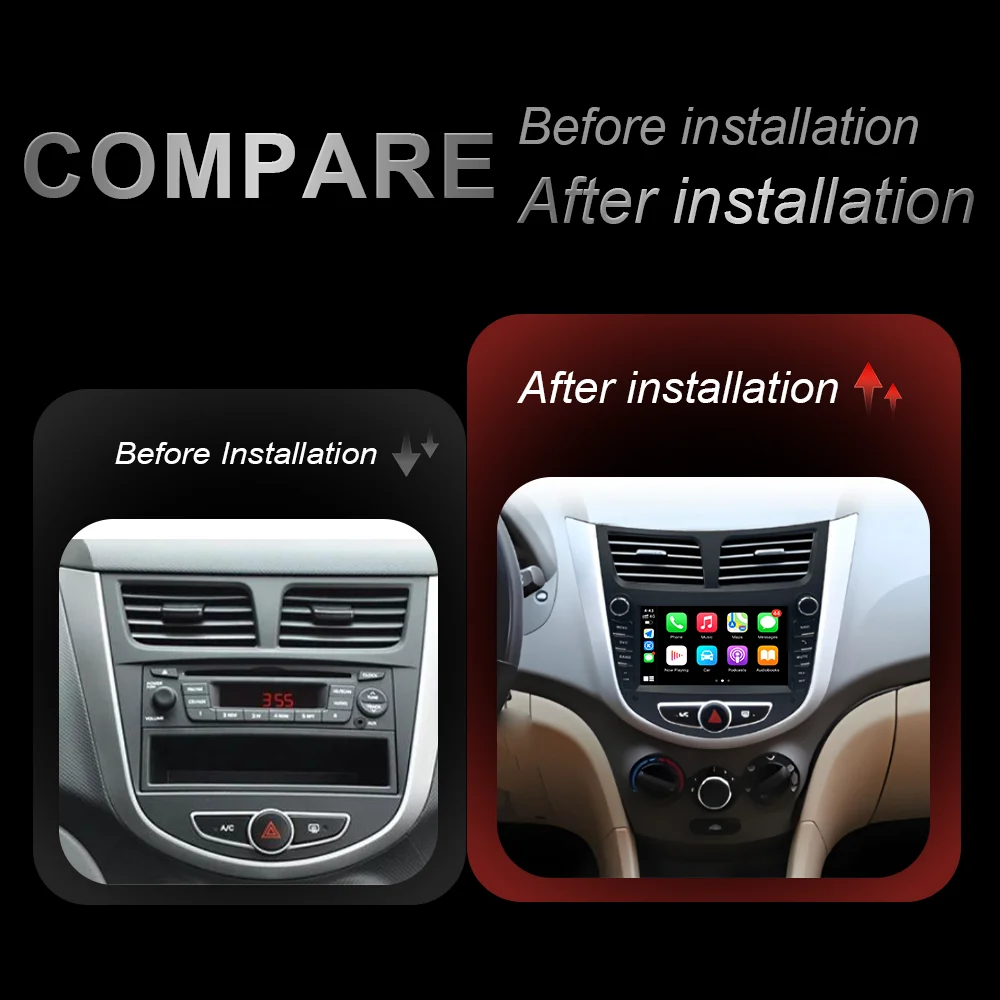 7 inch IPS Touch HD Full View for Hyundai Solaris Accent Verna 2010-2016 Android 16 BT 4G Wifi Stereo Multimedia Player DSP Unit