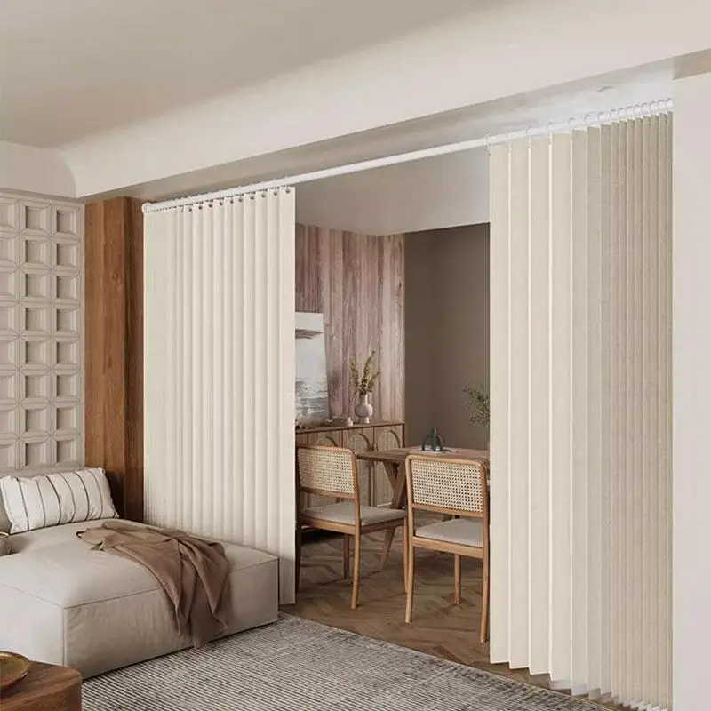 Foldable Room Divider Curtain Polyester Fabric, Privacy Partition with Hooks for Living Room Bedroom Decoration