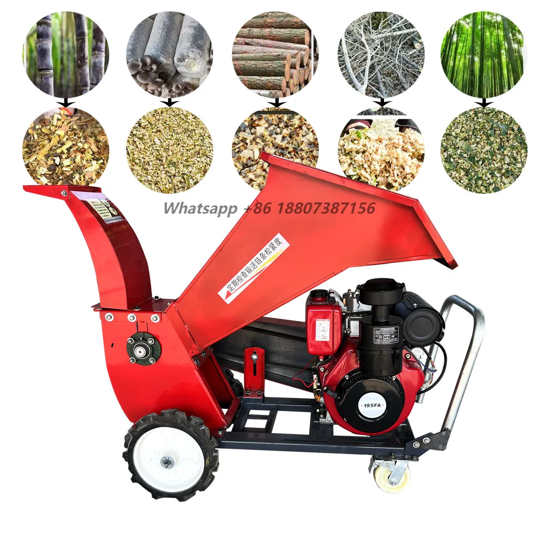 New Heavy Duty Wood Chipper Shredder Portable Garden Waste Crusher Branch Grinder 2 Ton/H Capacity for Farm