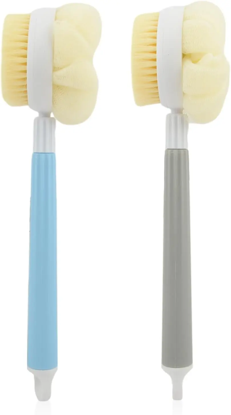 2pcs Back Scrubber for Skin Exfoliating, Soft Bristles Bath Brushes with Hanging Hole, Shower Scrubber