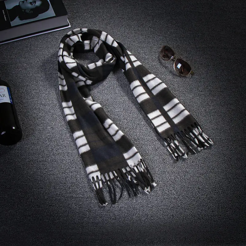 Cashmere-like Plaid Scarf Men's and Women's Thickened Autumn and Winter Warm Scarf Business Men's Widened Scarf