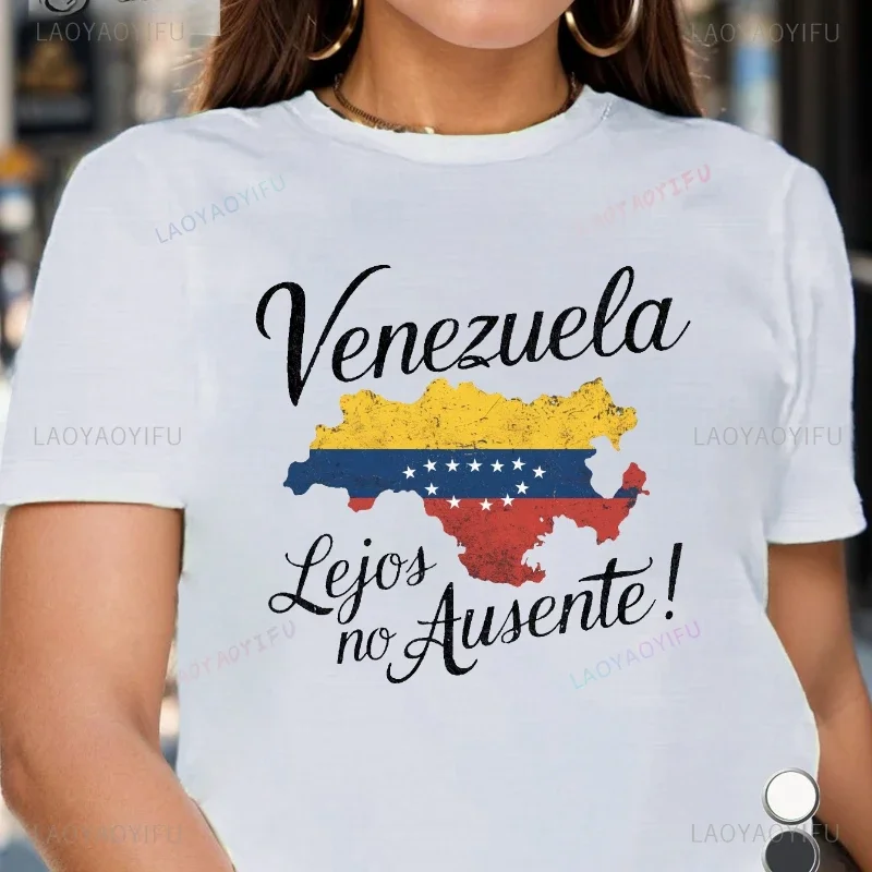 Venezuela Le Jos No Ausente Flag Women Graphic T Shirts Venezuela Libre Man Summer High Quality Cotton T-shirt Ropa Hombre