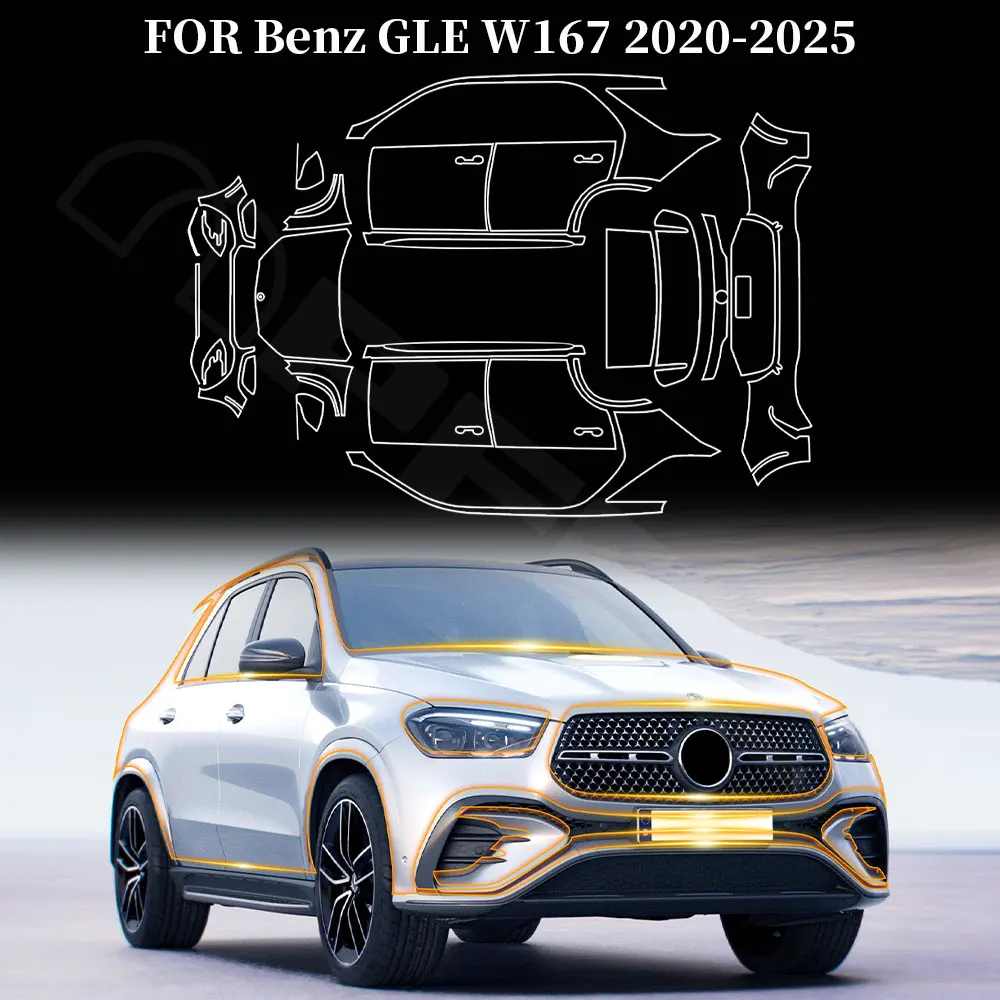 

PFCC TPU PPF Kit for Mercedes-Benz GLE W167 Luxury 2024 Base 2020-2023 Scratch Car Paint Protection Film Clear Bra Accessories
