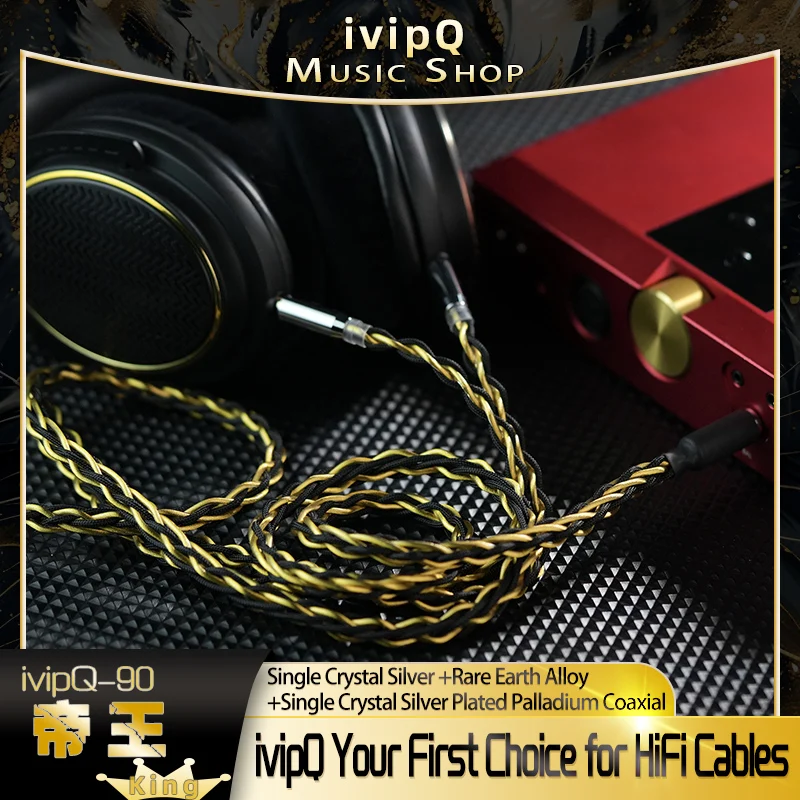 ivipQ-90 King الرائد الصوت المنزلي مخصص HiFi سماعة ترقية كابل 4.4 مللي متر HD800 ل Elear Utopia AKG K812 SUSVARA HE1000