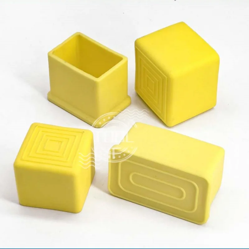 4 قطعة بولي كلوريد الفينيل الأصفر لينة أنبوب مطاط كم غطاء أنبوبي الجدول كرسي القدم عدم الانزلاق وسادة الغطاء الواقي 22-40 مللي متر ل ساقن مربعة/مستديرة #6