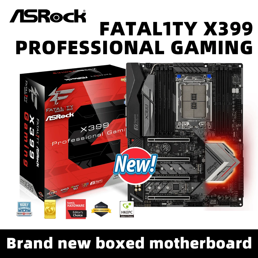 ASRock Fatal1ty X399 Professional Gaming Motherboard Support AMD TR4 Socket Ryzen Threadripper Series CPU DDR4 NVME M.2 PCIe 3.0