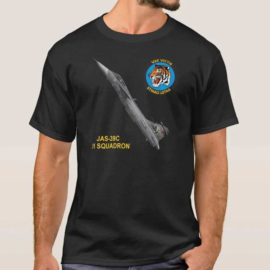 

NTM 2009 211 Squadron JAS-39 Gripen Fighter T Shirt New 100% Cotton Short Sleeve O-Neck T-shirt Casual Mens Top