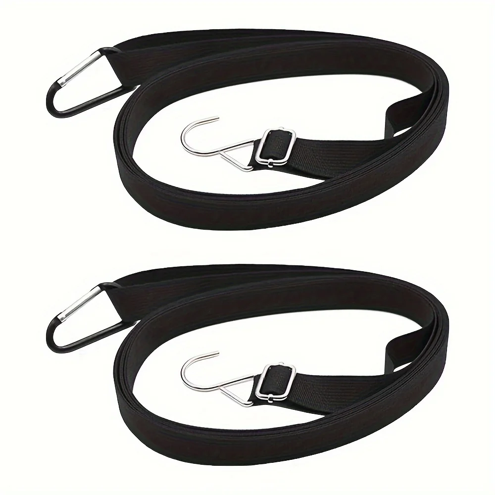 2Pcs Car Cover Windproof Rope Recyclable Middle Adjustable Buckle High Strength Webbing Retractable Fixing Belt For Car