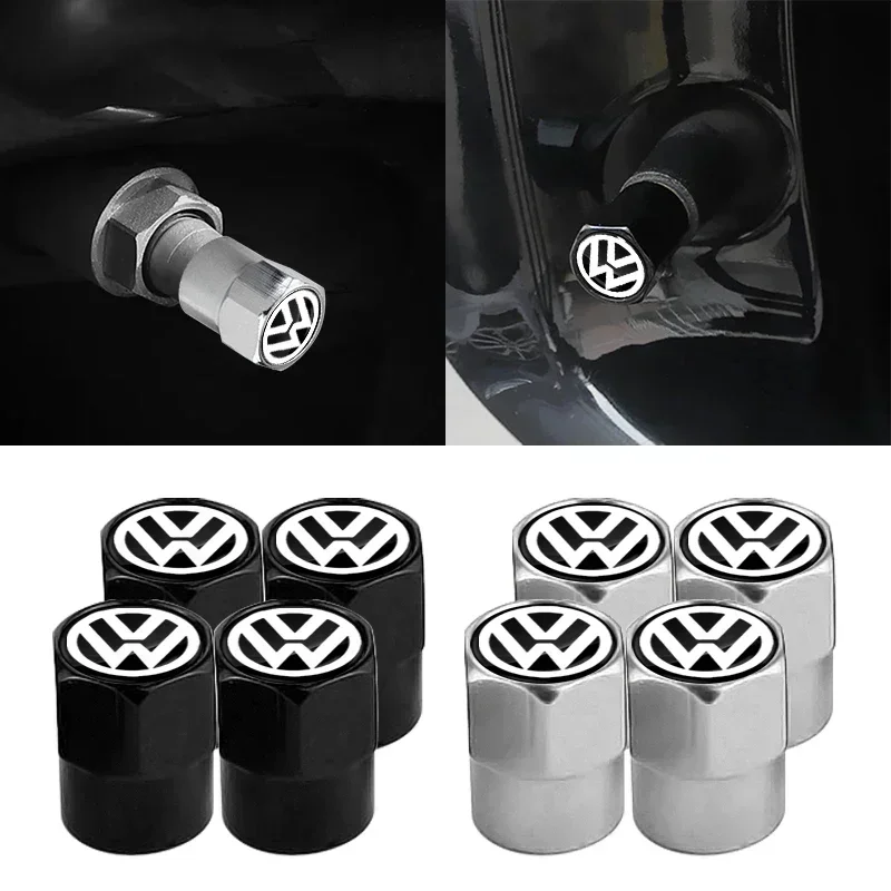 Car  For Volkswagen VW Car Wheel Tire Valve Caps Tyre Rim Stem Covers Airdust Waterproof For Volkswagen Touran Golf-4 5 6 7 Pass