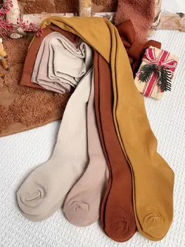 4쌍 유아 여아 보우 시리즈 솔리드 스타킹