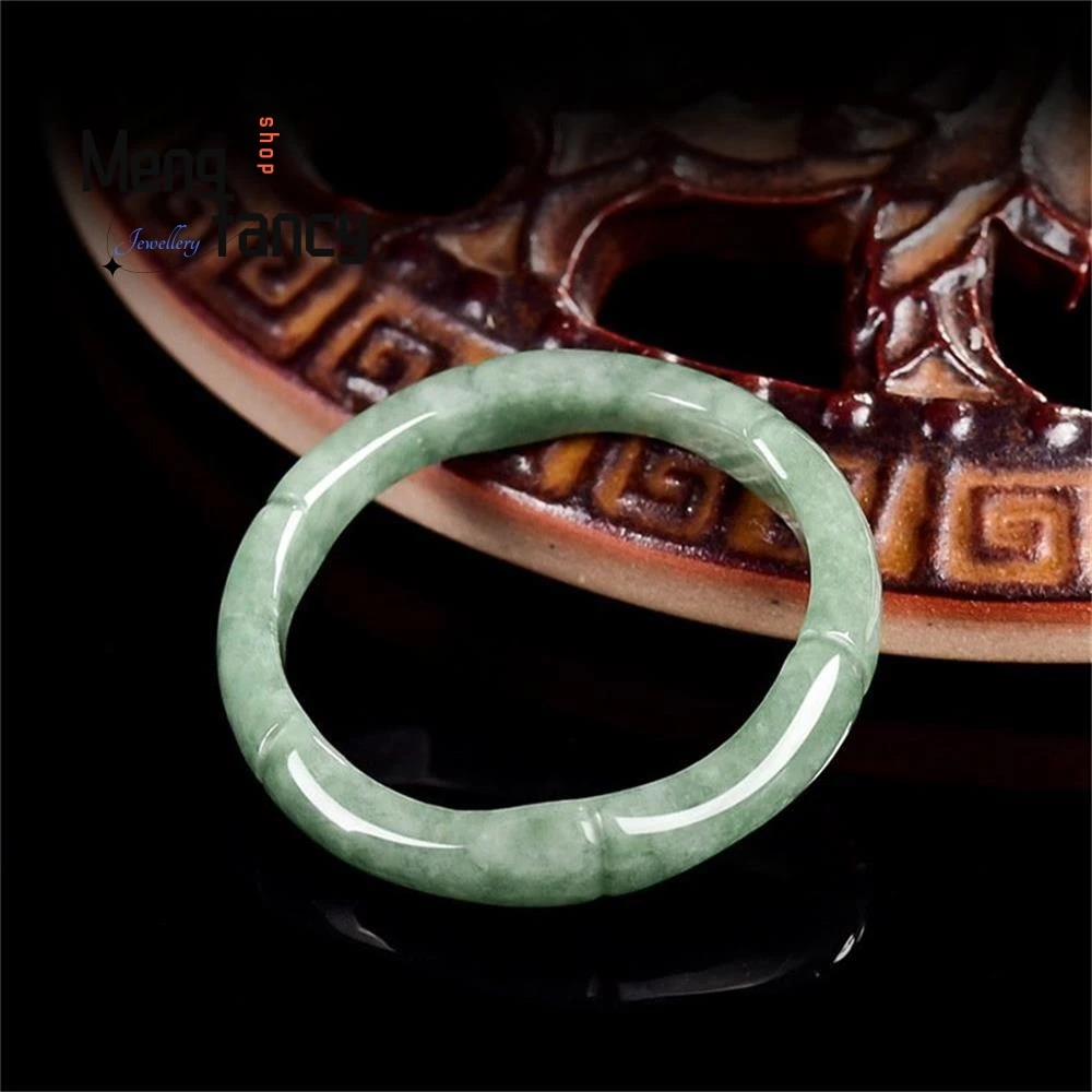 الطبيعية A-الصف الجاديت الخيزران المشتركة المستمر الارتفاع ثلاثي الأبعاد اليشم الدائري رائعة زوجين الفاخرة جودة الأزياء والمجوهرات