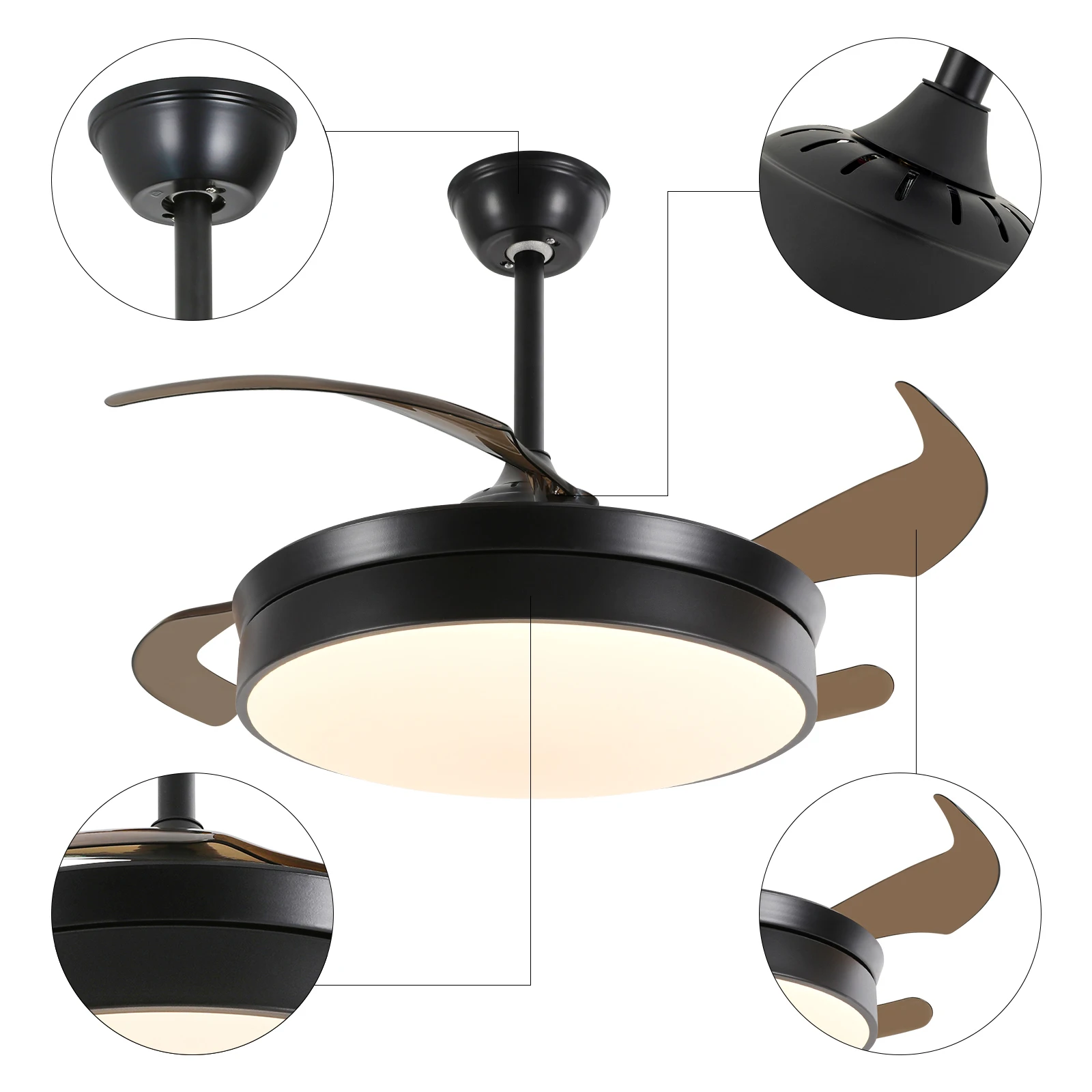 Stylish Ceiling Fan Light: Remote-Controlled with Adjustable Wind Speeds and Light Colors for Ultimate Comfort and Room Decor