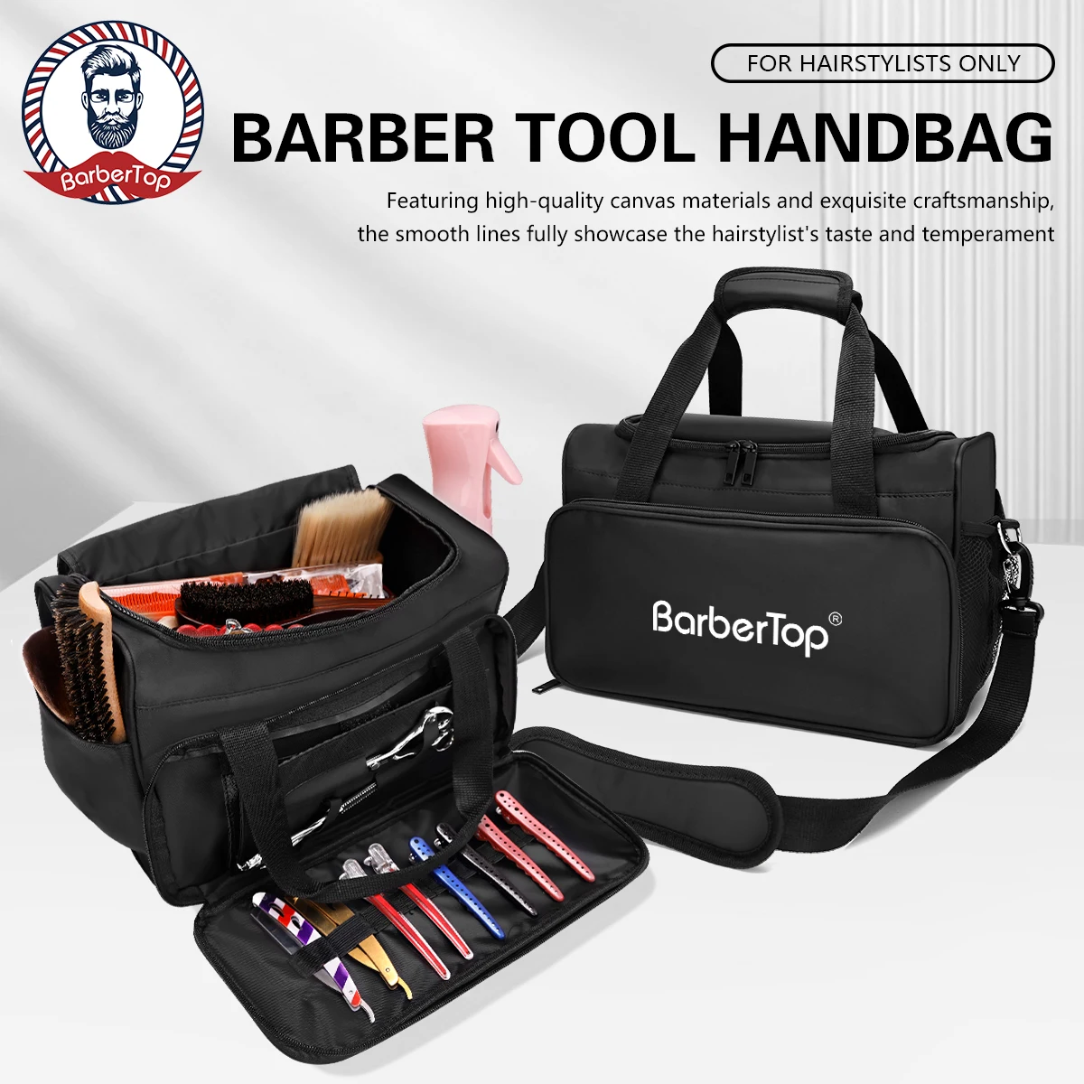 

Barbertop Hair Scissor Comb Bag Barber Hairdressing Tools Large Capacity Storage Pouch Salon Haircut Case Suitcase Organizer