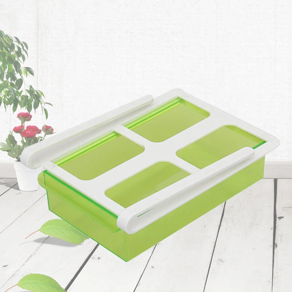 

Fridge Layer Rack Sliding Design Maximize Space Kitchen Supplies Green Slide Fridge Space Saver Refrigerator Sliding Drawer Bins