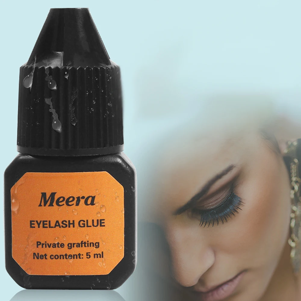 5ml Meera Eyelash Extension Glue, Professional Private Grafting Adhesive, Strong Hold & Waterproof for Salon & Home Use