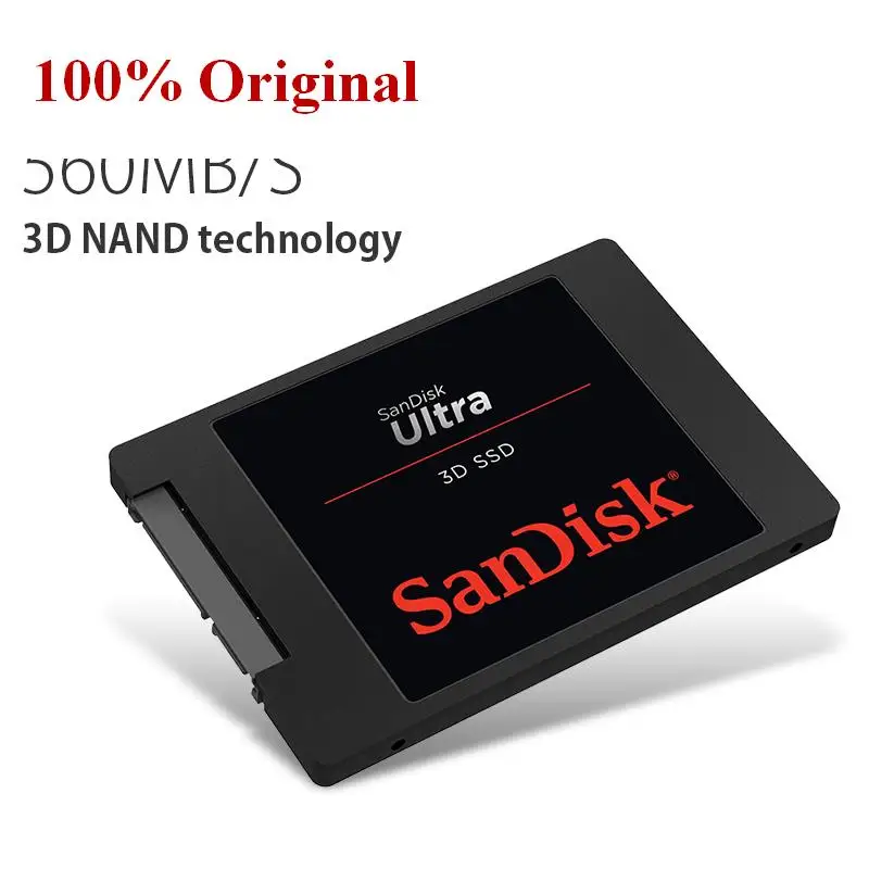 Двойной Флеш-накопитель SanDisk Твердотельный накопитель (SSD диск ультра 3D внутренний 250 ГБ 1 ТБ 2 ТБ SATA III HDD жесткий диск 500 г 560 МБ/с. для Тетрадь стационарного персонального компьютера