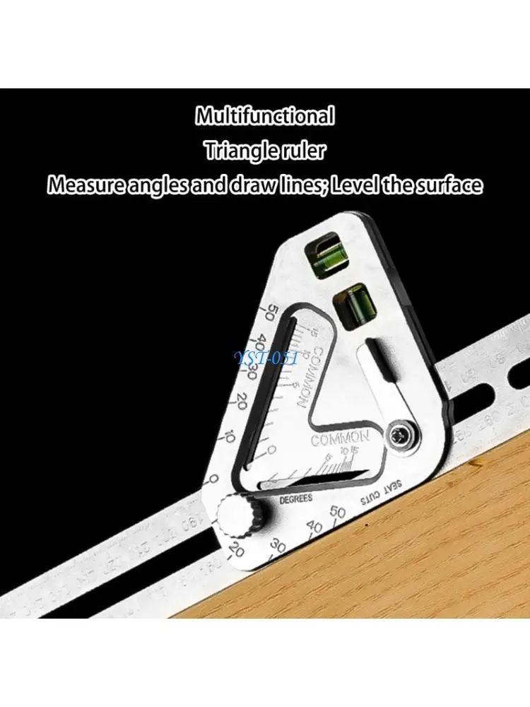 E15A Triangular Measuring Device With Angles Calculator Bubble Level And Ruler