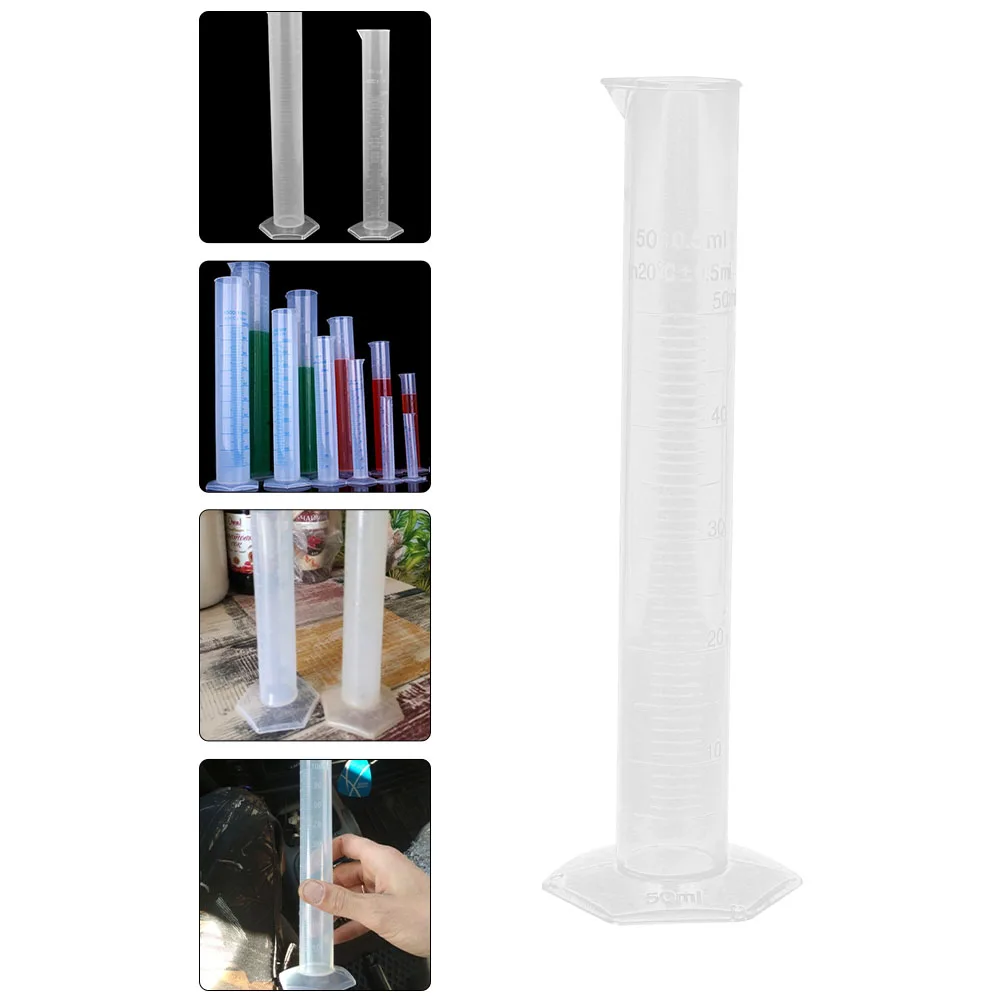 50ml Graduated Cylinder Measuring Cups Professional Plastic Accurate Scale Science Experiment Tools