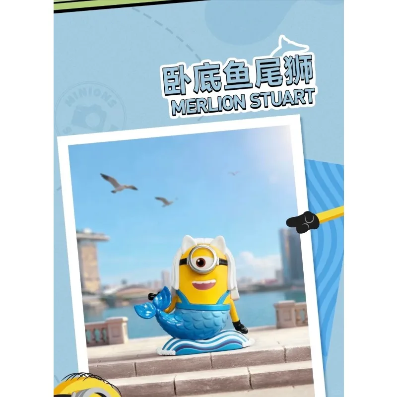 

POP MART Миньоны, серия World Journey, фигурка, слепая коробка, сюрприз, декоративная игрушка на день рождения, оригинальная коллекция, удивленный Popmart